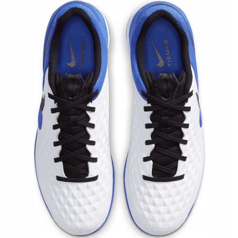 Zapatillas de fútbol Nike Tiempo React Legend 8 Pro Ic AT6134 104 azul blanco 1