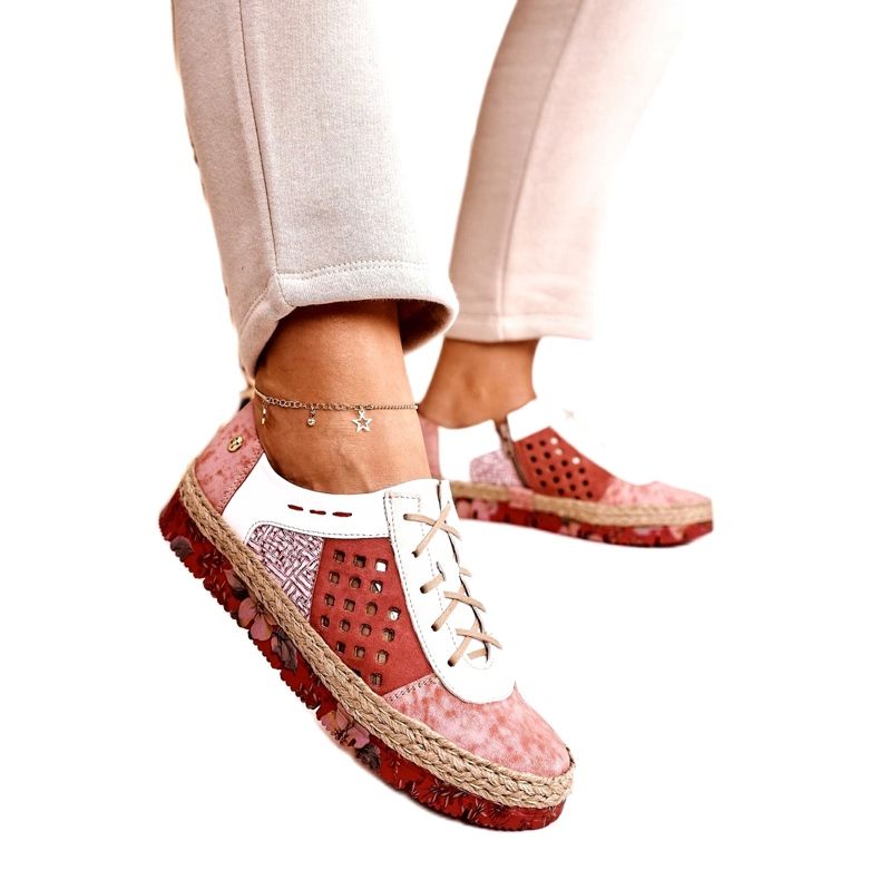 Zapato piel mujer Maciejka Coral 03339-43 beige blanco rojo rosado 2
