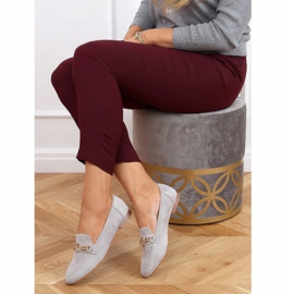 Gris Mocasines grises de mujer T393P Gris 3