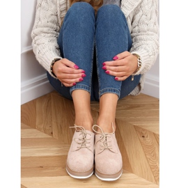 Mocasines con cordones de mujer beige 8988-45 Beige 2 Mocasines con cordones de mujer beige 8988-45 Beige 2