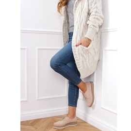 Mocasines con cordones de mujer beige 8988-45 Beige 1 Mocasines con cordones de mujer beige 8988-45 Beige 1