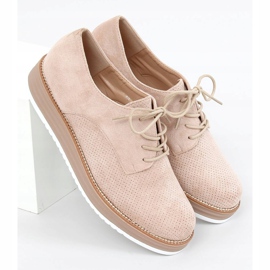 Mocasines con cordones de mujer beige 8988-45 Beige 3