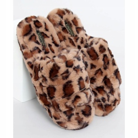 Zapatillas de mujer marrón X8130 Leopard con banda elástica 1