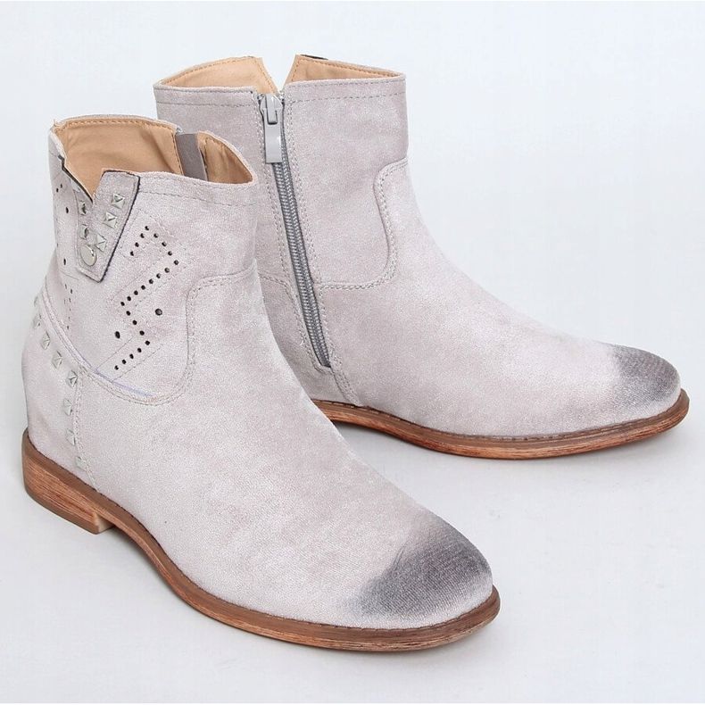 Bota calada gris con tacón oculto NC1126 Gris 1