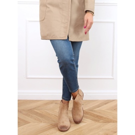 Botas caladas con tacón oculto beige NC1126 Beige 3