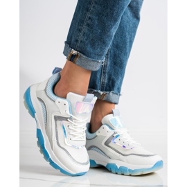 Ideal Shoes Zapatillas con aplicación de purpurina blanco multicolor 2 Ideal Shoes Zapatillas con aplicación de purpurina blanco multicolor 2