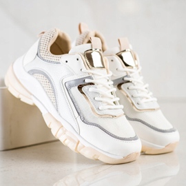 Ideal Shoes Zapatillas con aplicación de purpurina blanco multicolor 2 Ideal Shoes Zapatillas con aplicación de purpurina blanco multicolor 2