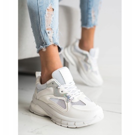 SHELOVET Zapatillas blancas en la plataforma blanco 4