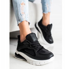 SHELOVET Zapatillas negras en la plataforma negro 1