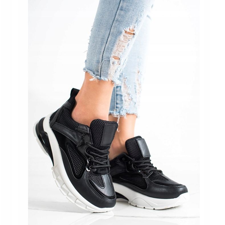 SHELOVET Zapatillas negras en la plataforma negro 2