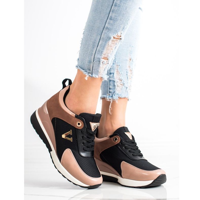 Zapatillas VINCEZA casual negro rosado multicolor 1