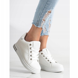 SHELOVET Zapatillas de cuña blancas blanco 2