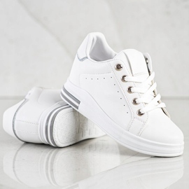 SHELOVET Zapatillas de cuña blancas blanco 4