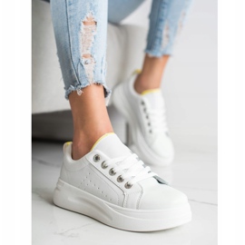 SHELOVET Zapatillas de moda en la plataforma blanco 1