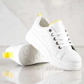 SHELOVET Zapatillas de moda en la plataforma blanco 3
