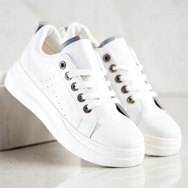 SHELOVET Zapatillas de moda en la plataforma blanco 3