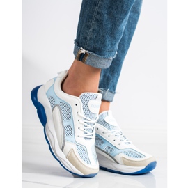 Via Giulia  Zapatillas de deporte con purpurina a la moda blanco azul 1