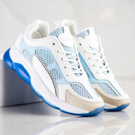 Via Giulia  Zapatillas de deporte con purpurina a la moda blanco azul 4