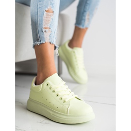 SHELOVET Zapatillas verdes en la plataforma 3