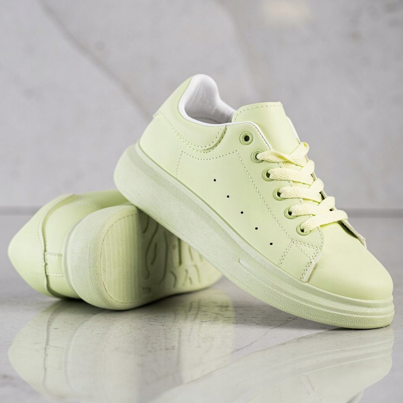 SHELOVET Zapatillas verdes en la plataforma 2