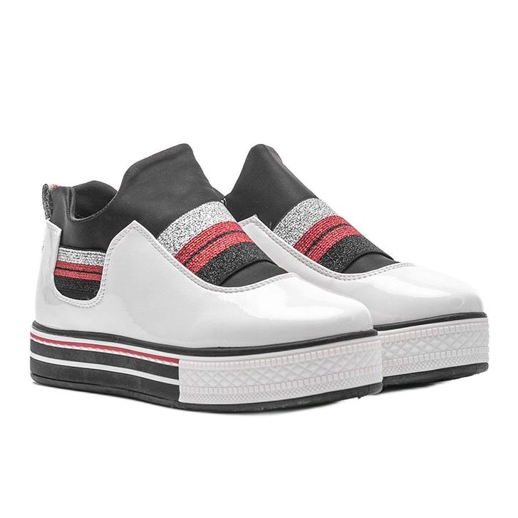 Zapatillas lacadas blancas de Kaitlynn blanco 1