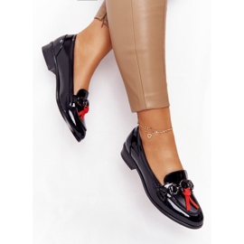 Mocasines Mujer Elegante Vinceza 10585 Lacado Negro rojo 6