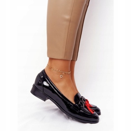 Mocasines Mujer Elegante Vinceza 10585 Lacado Negro rojo 5