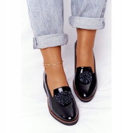 Zapatos Elegantes Con Cuña Vinceza 10580 Lacado Negro 3