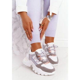 EVE Zapatillas de mujer en una suela masiva Power White blanco gris 2