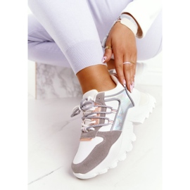 EVE Zapatillas de mujer en una suela masiva Power White blanco gris 7