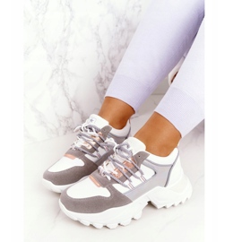 EVE Zapatillas de mujer en una suela masiva Power White blanco gris 5