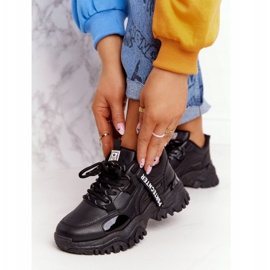 EVE Zapatillas de mujer en una suela de risa negra masiva negro 3