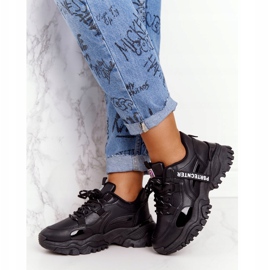 EVE Zapatillas de mujer en una suela de risa negra masiva negro 4