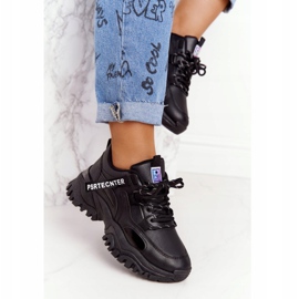 EVE Zapatillas de mujer en una suela de risa negra masiva negro 5