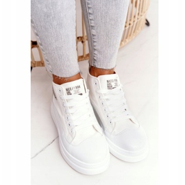 Zapatillas altas de mujer en la plataforma White Nice Girl blanco 3