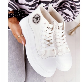 Zapatillas altas de mujer en la plataforma White Nice Girl blanco 6
