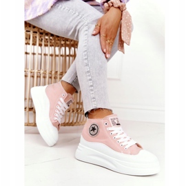 Zapatillas altas para mujer en la plataforma Pink Nice Girl blanco rosa 1