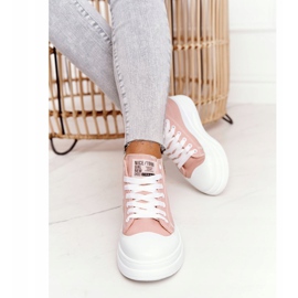Zapatillas altas para mujer en la plataforma Pink Nice Girl blanco rosado 4