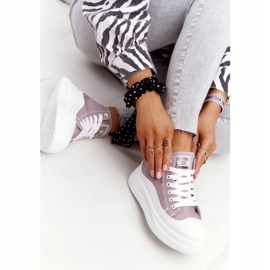 Zapatillas altas para mujer en la plataforma gris Nice Girl blanco 2
