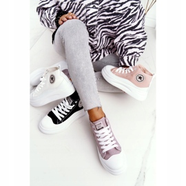 Zapatillas altas para mujer en la plataforma gris Nice Girl blanco 4