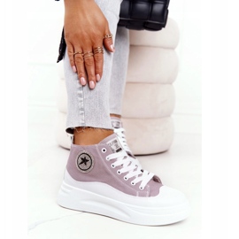 Zapatillas altas para mujer en la plataforma gris Nice Girl blanco 6