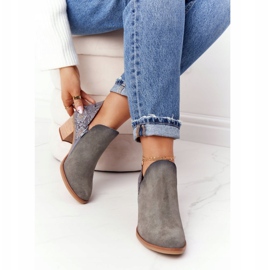 Botas de cuero para mujer con tacón Maciejka Gris 04492 beige 5