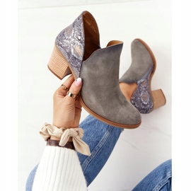 Botas de cuero para mujer con tacón Maciejka Gris 04492 beige 3