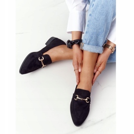 S.Barski Mocasines de mujer elegantes S. Barski Suede Black negro 3