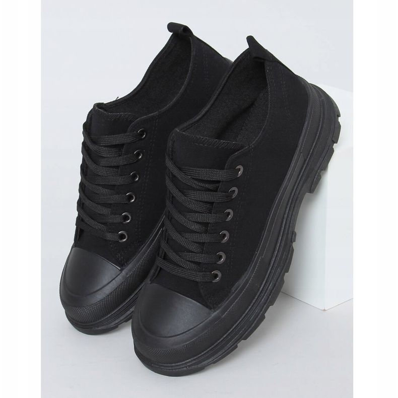 Zapatillas de mujer negras (suela negra) LA122 Allblack negro 1