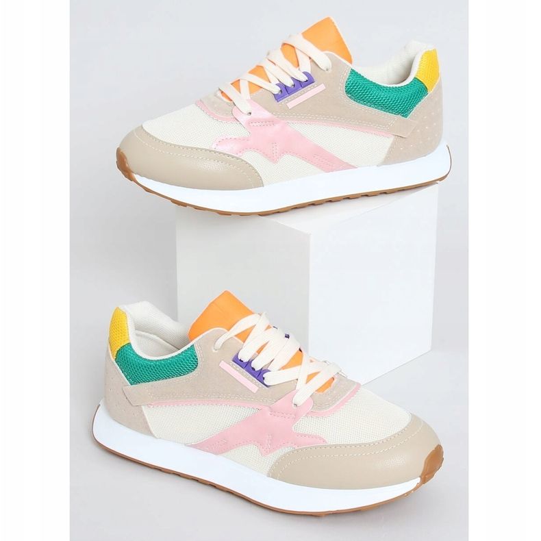 Zapatillas deportivas de mujer multicolor NB372 Beige rosa verde amarillo 1