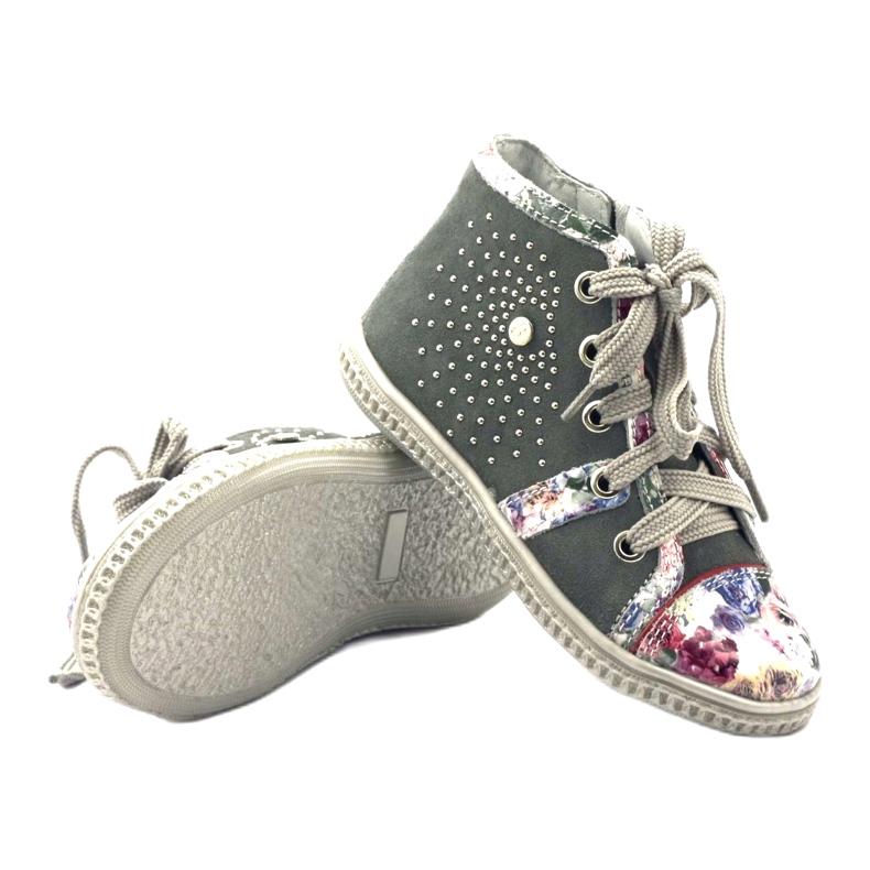 Zapatos para niños con diamantes de imitación 84254 gris Bartek 3 Zapatos para niños con diamantes de imitación 84254 gris Bartek 3