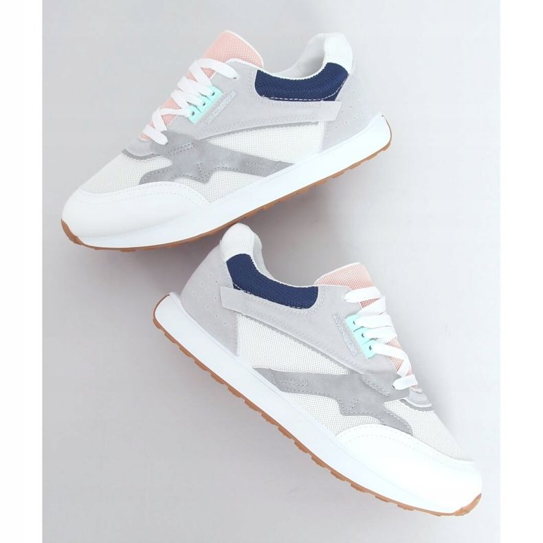 Zapatillas deportivas de mujer multicolor NB372 Blanco azul marino rosa plata gris 1