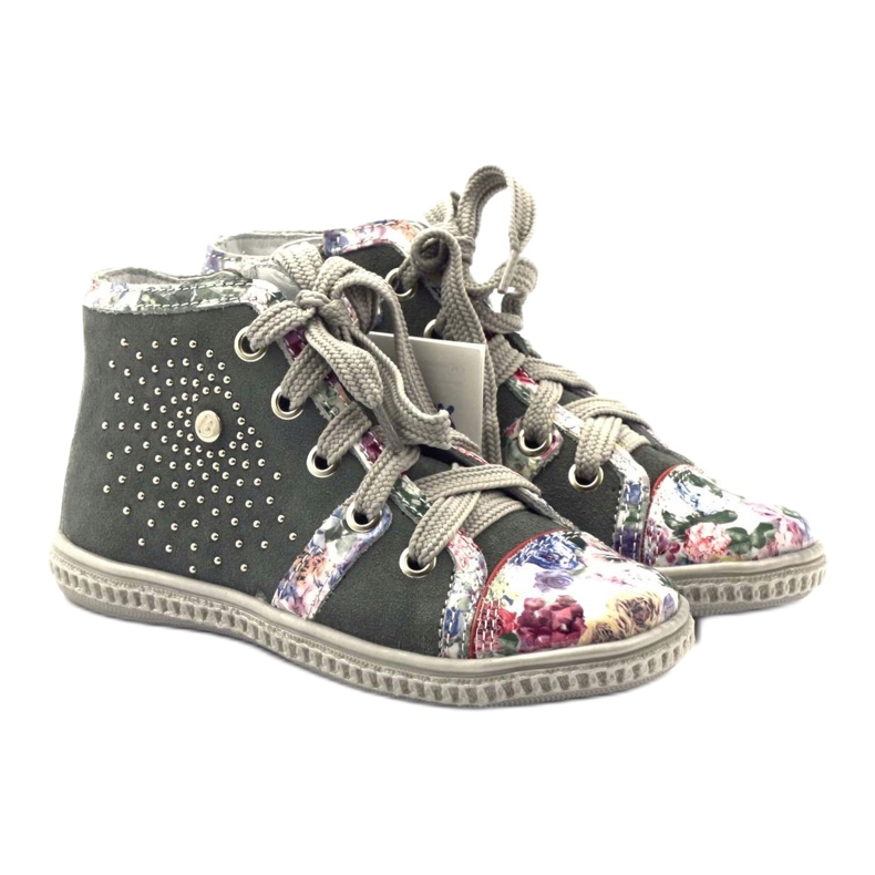 Botas, zapatos para niños con pedrería Bartek 87254 rosado gris 4