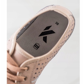 Kylie Brogues de cuero en la plataforma rosado 1